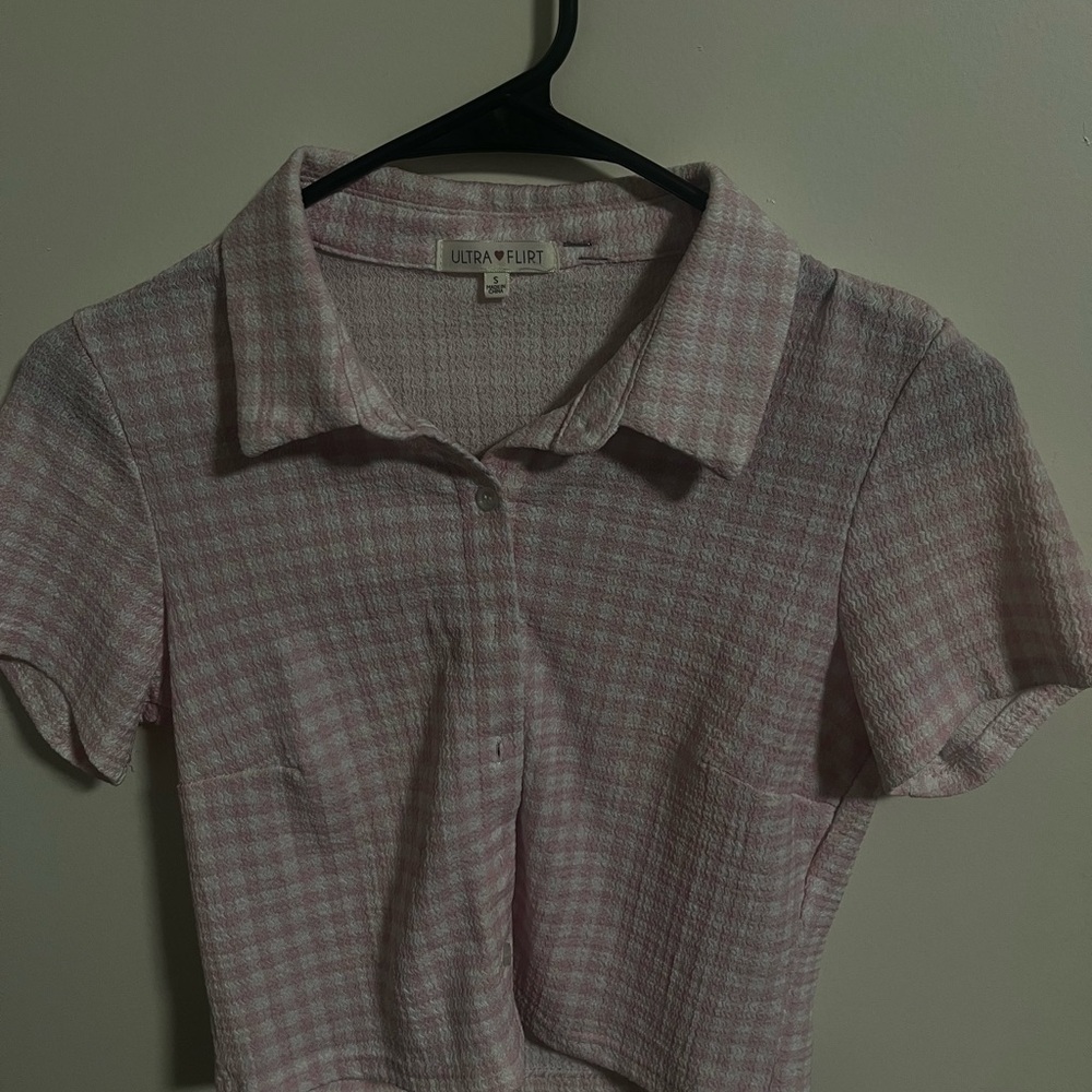 Ultra Flirt Pink Checkered Women's Top